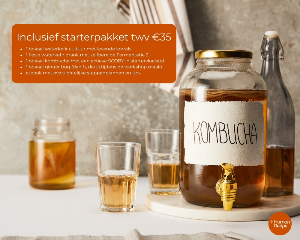 Workshop Fermenteren Waterkefir, Kombucha & Ginger Bug
